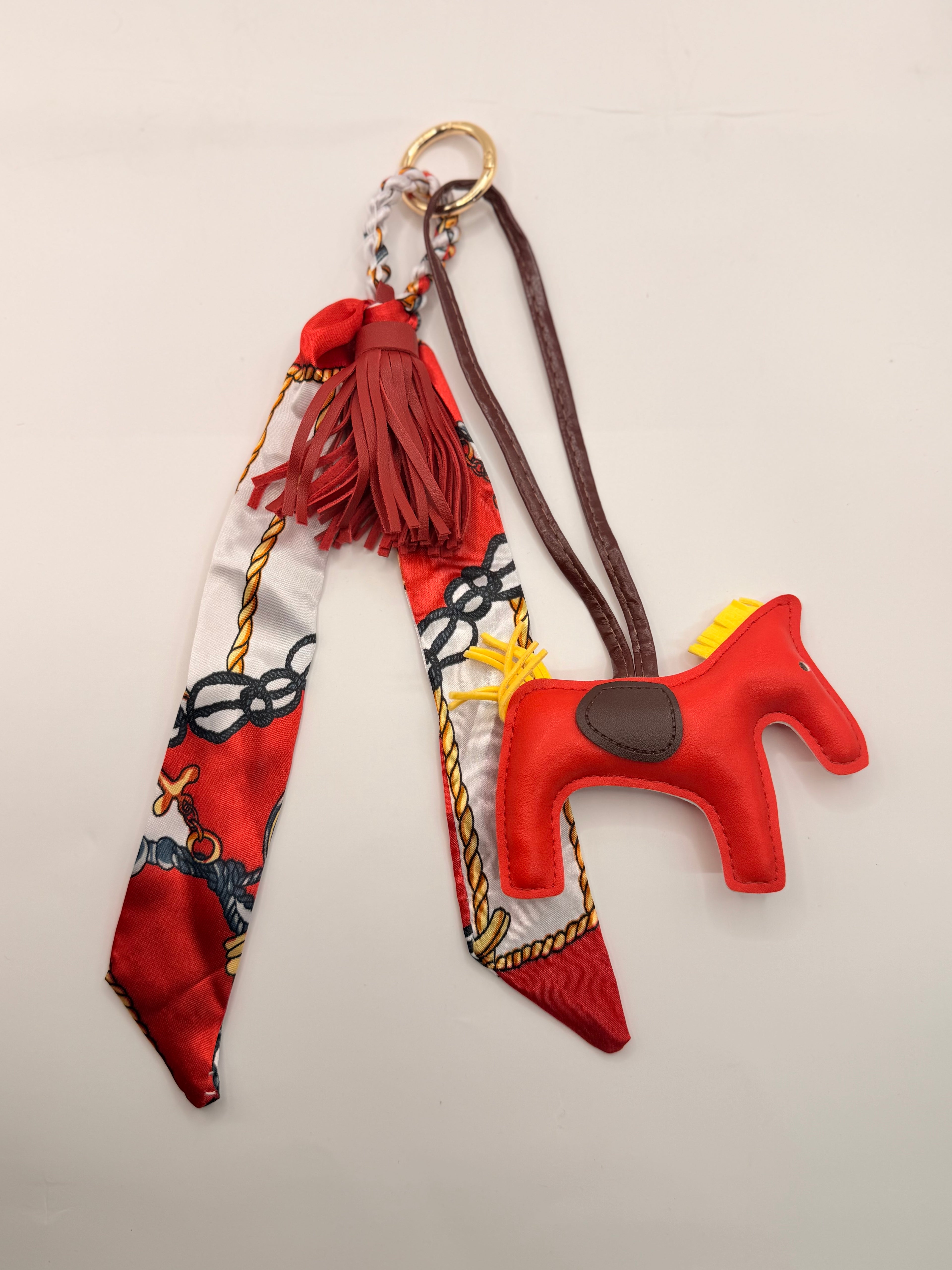 Pony Bag Charm With Scarf