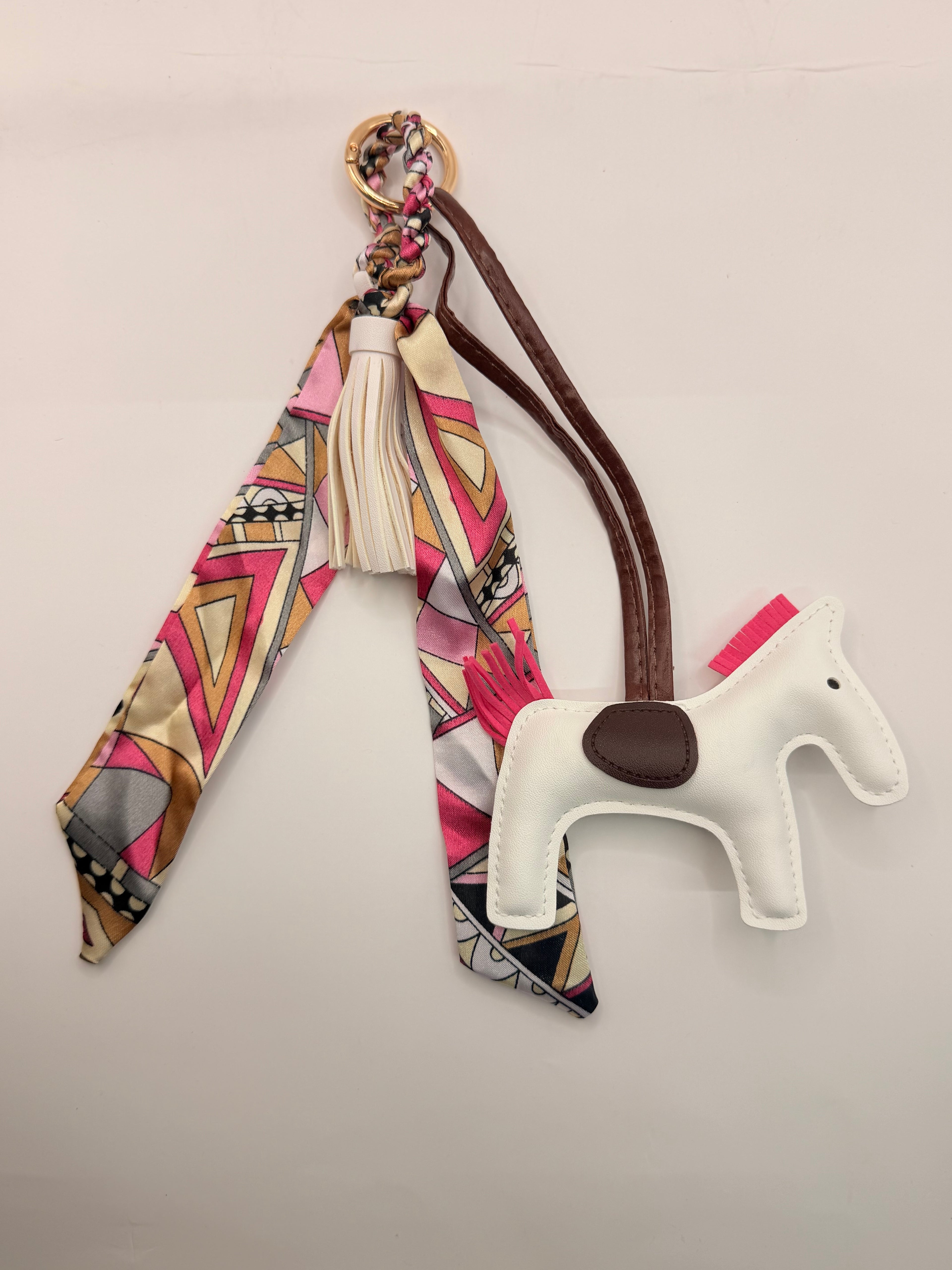 Pony Bag Charm With Scarf