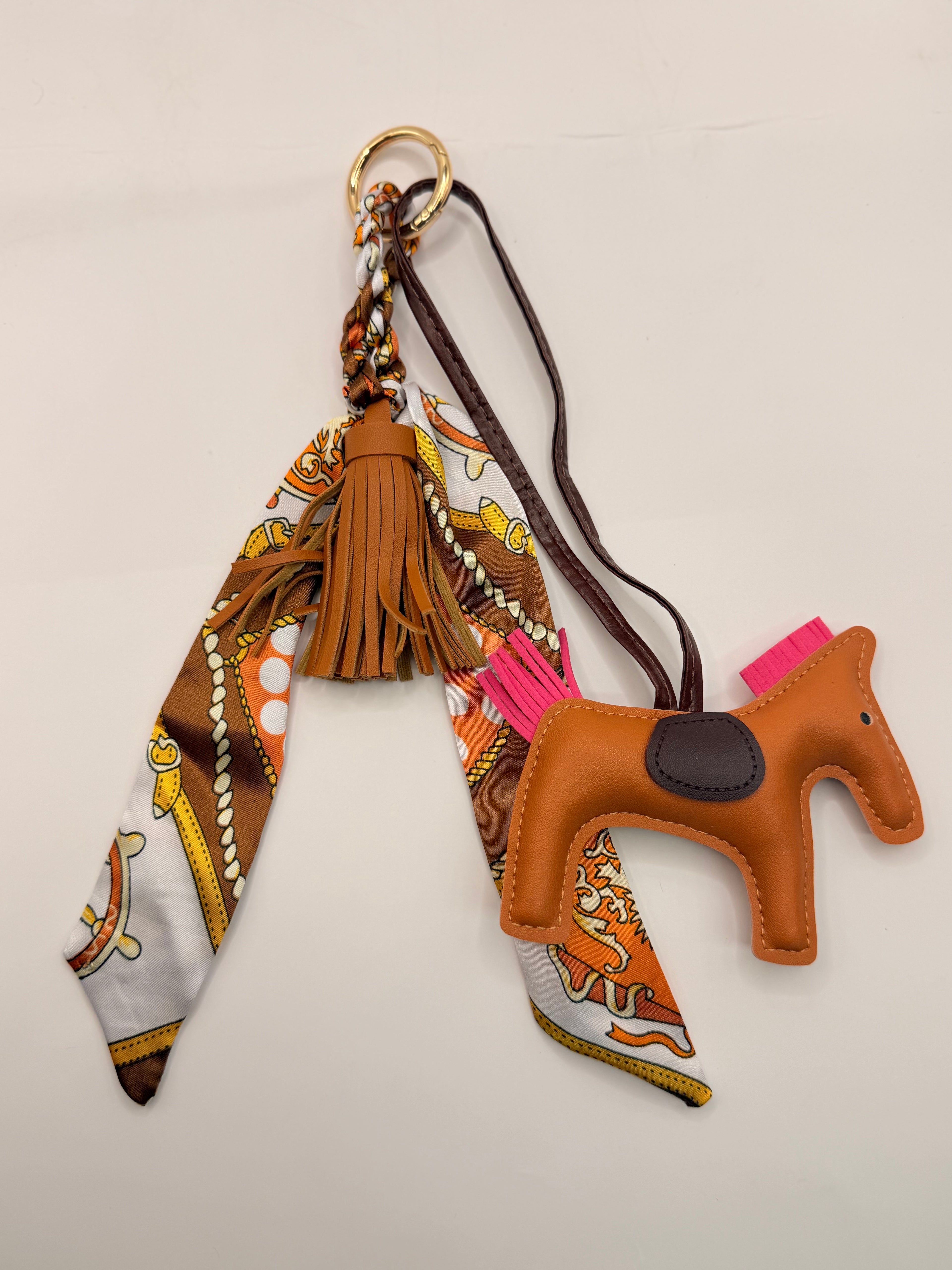 Pony Bag Charm With Scarf