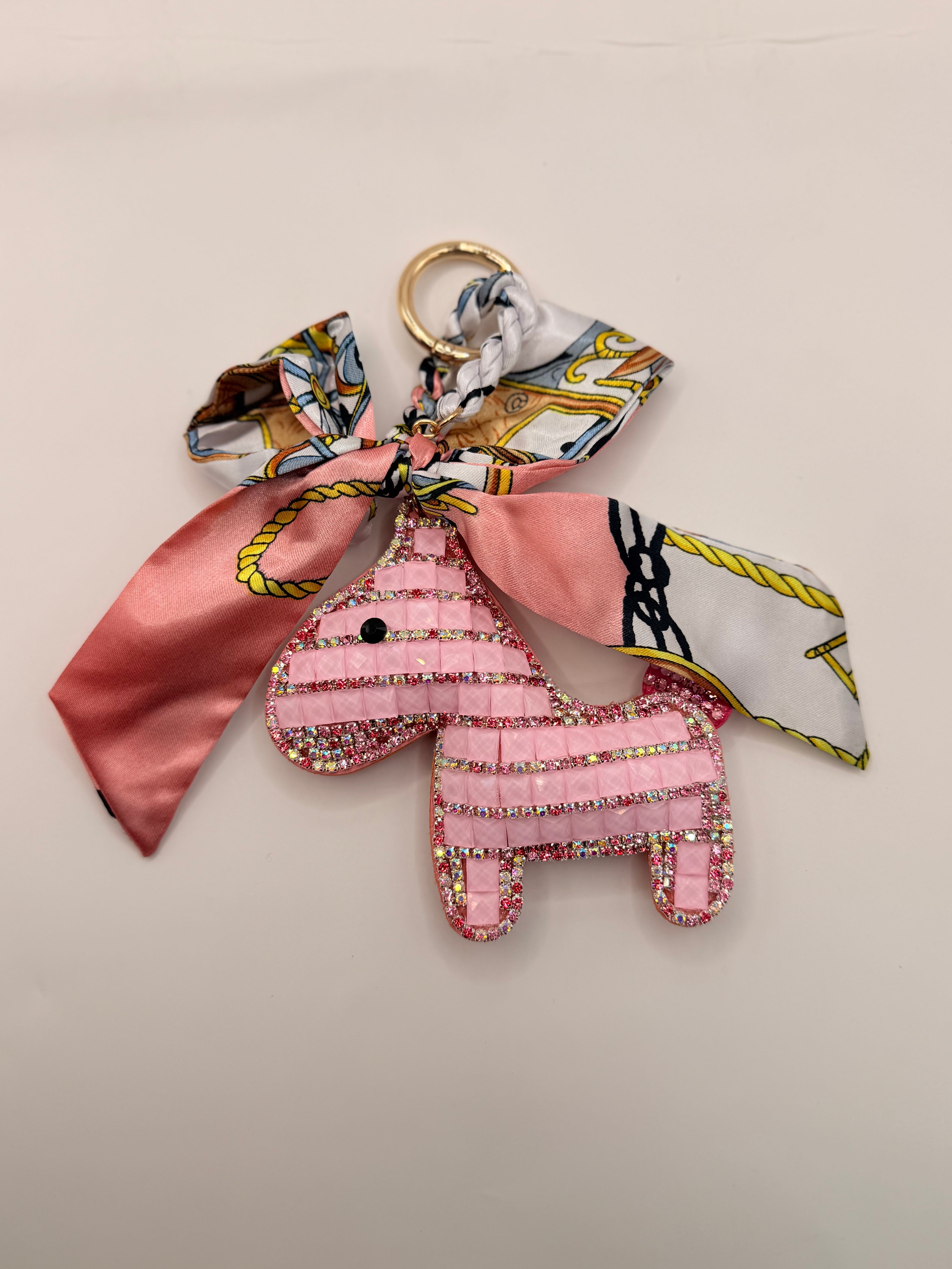 Mirror Pony Key Chain With Scarf
