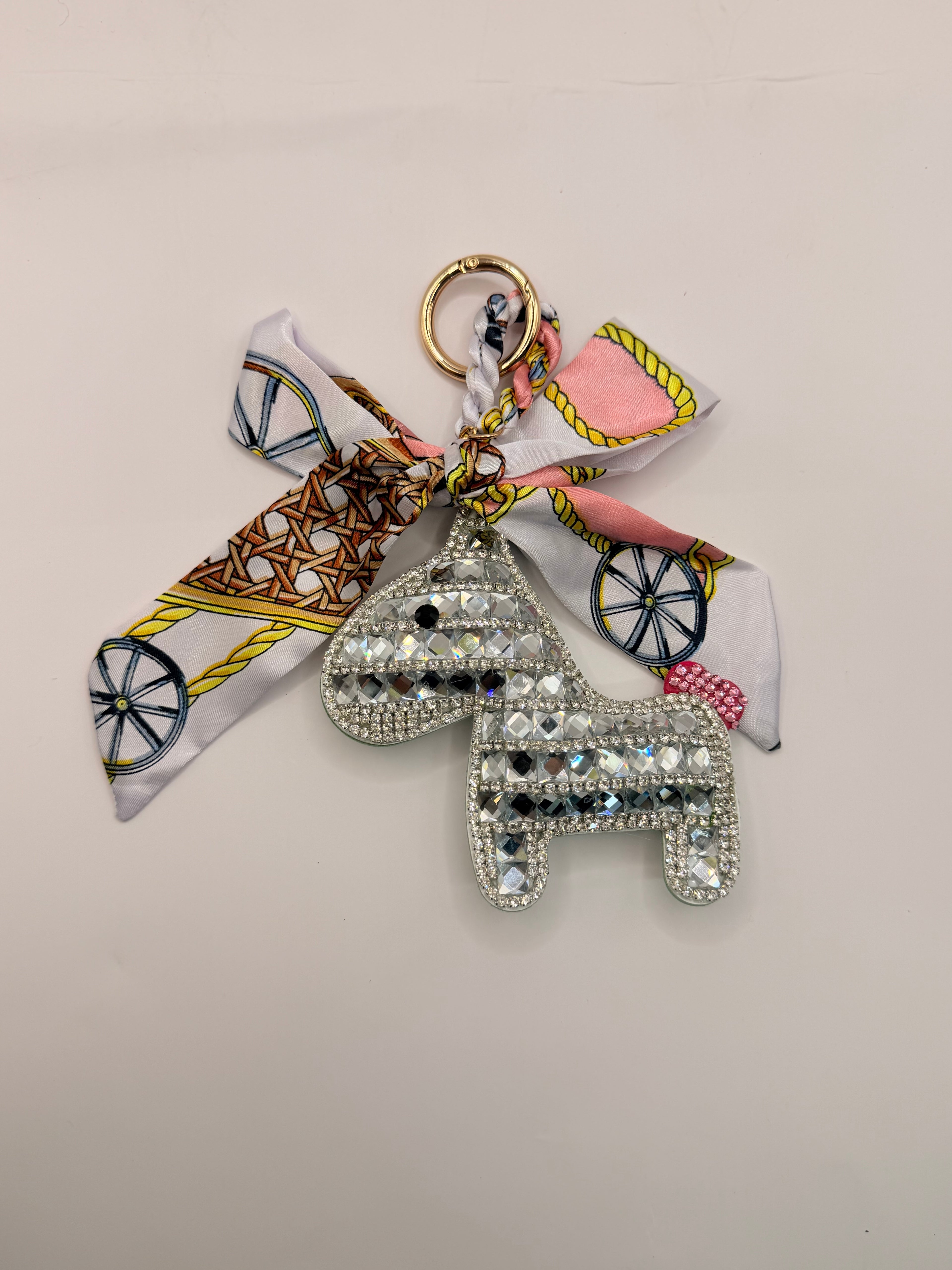 Mirror Pony Key Chain With Scarf