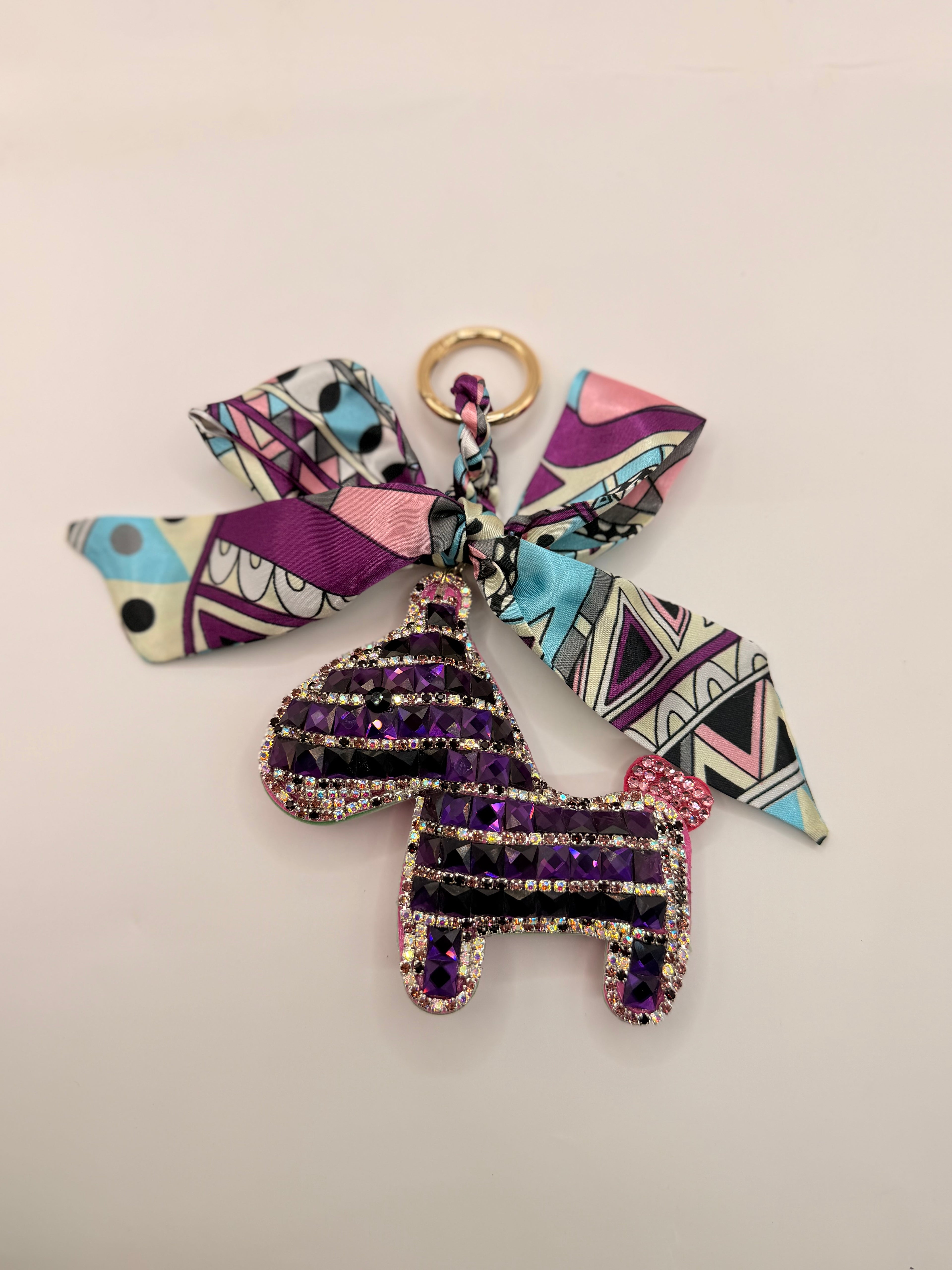 Mirror Pony Key Chain With Scarf
