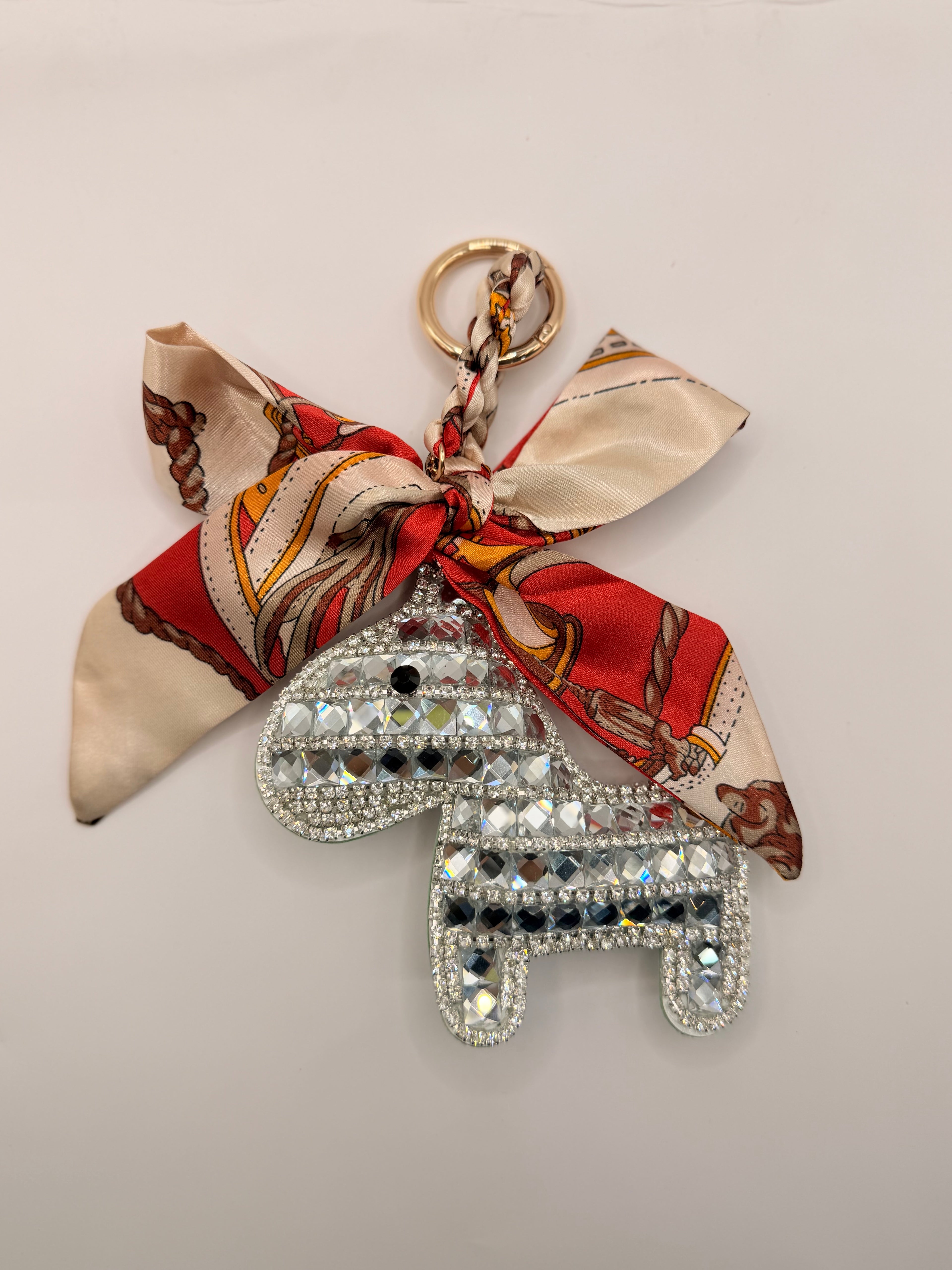 Mirror Pony Key Chain With Scarf