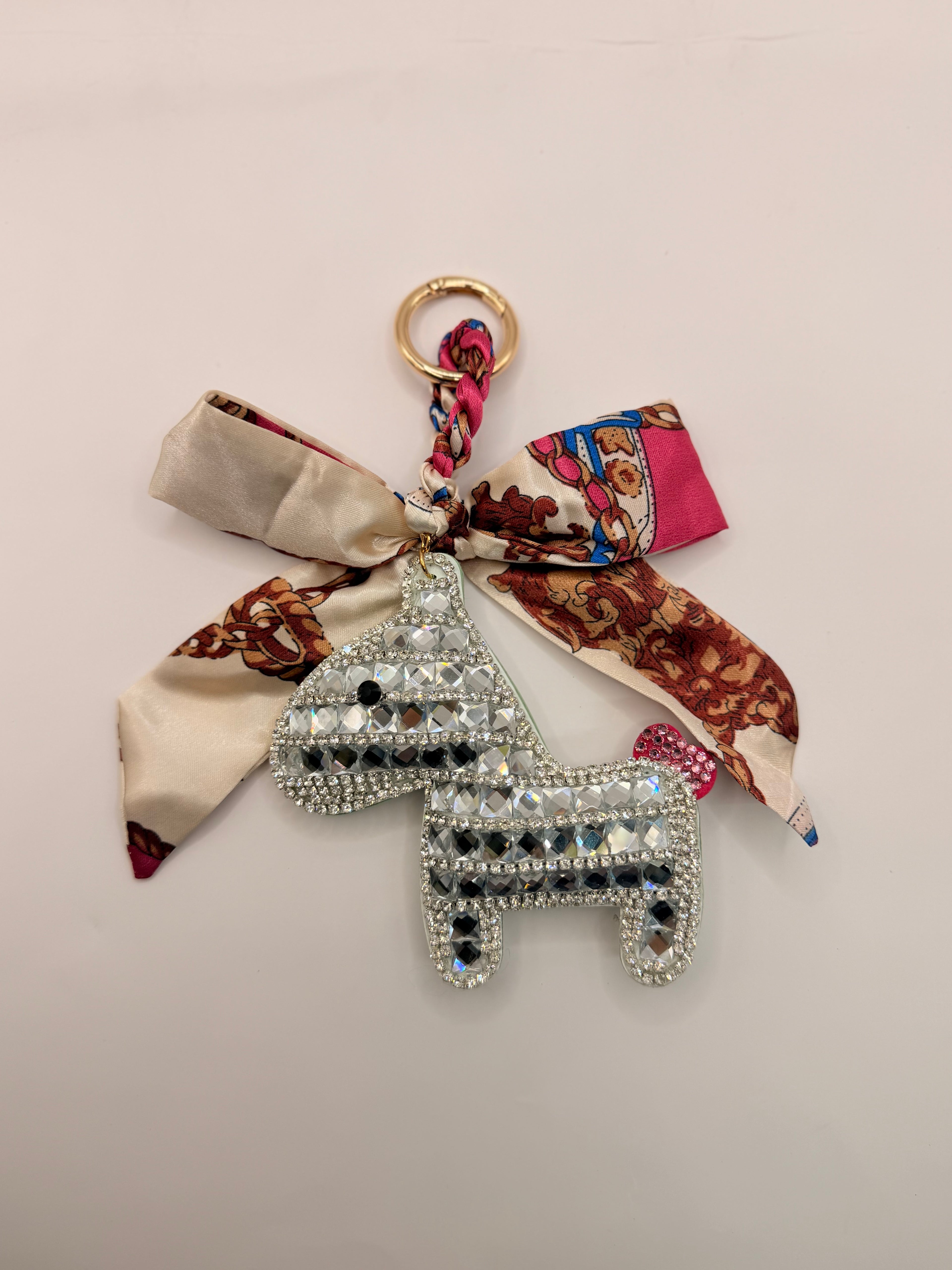 Mirror Pony Key Chain With Scarf